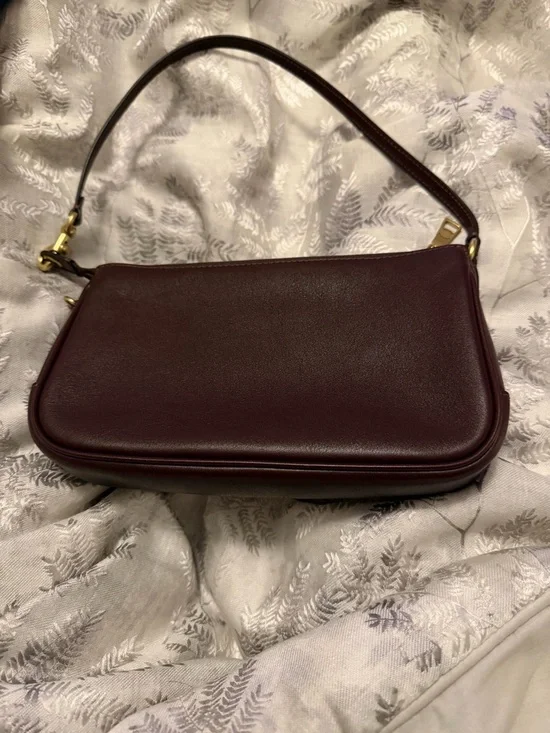 Coach Plaza Bag Black Currant Leather Shoulder Bag Rare Color 🍇🍷 - Picture 2 of 6